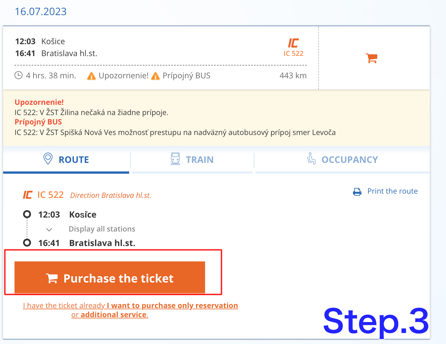 斯洛伐克國鐵買票｜zssk科希策到布拉提斯拉瓦火車訂票步驟、選位、付費